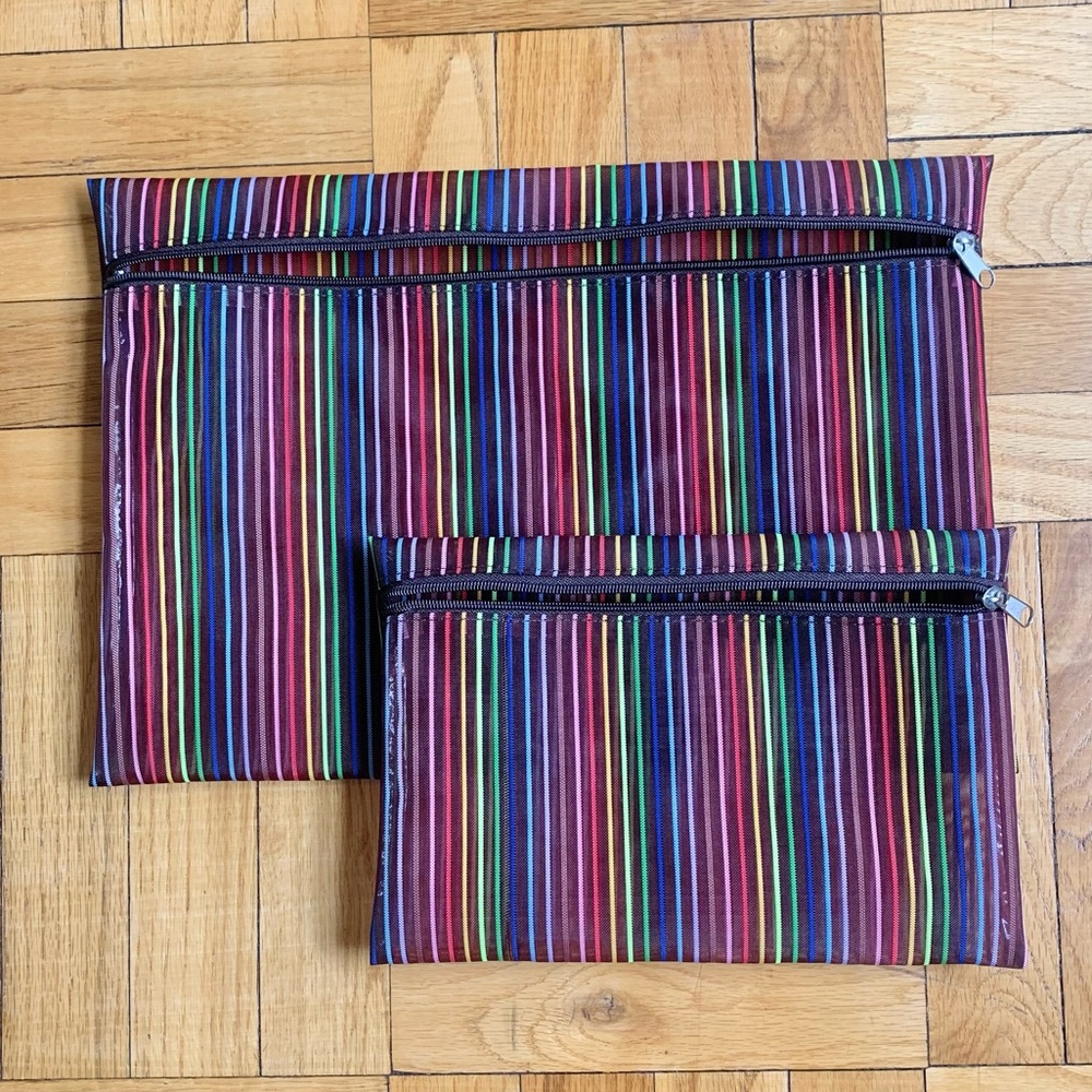 NWOT zipper see-through pouches twin set